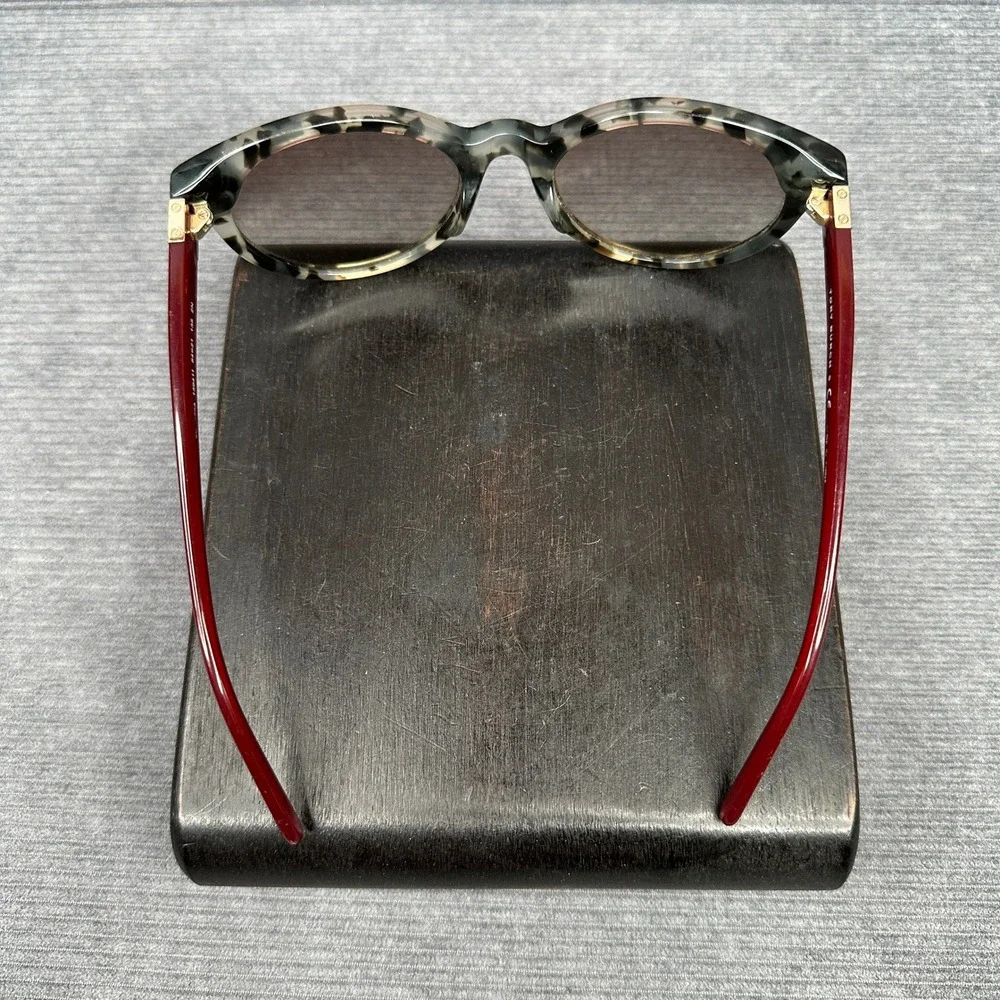 Tory Burch TY7079A Round Sunglasses Grey Marble Tortoise Red 139411 54mm